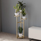 Garvee Pflanzenregal Blumenständer Eckregal Mit Anti-Rutsch Füßen Mehrschichtiges Metall Für Wohnzimmer Und Schlafzimmer Modern Platzsparend - Gold-100 cm hoch