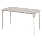 Garvee Klapptisch 120 cm, PU Leder, Metallbeine, Faltbar, Für Innen & Außen, Beige - Beige