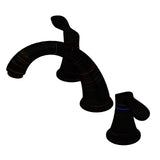 Garvee Badezimmer-Waschtischarmatur 20,3 cm weit verbreitet Doppelhebel Niedriger Bogen Messing Zink Korrosionsbeständig, Ölgeriebene Bronze, 2-teiliges Set