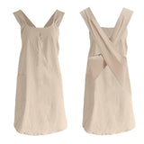 Garvee Küchenschürze für Damen, Baumwolle und Leinen mit Taschen zum Backen und Basteln, maschinenwaschbar, pflegeleicht, Khaki - Khaki