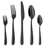 Garvee Besteckset 60-Teilig Edelstahl Schwarz Für 12 Personen, Spiegelpoliert, Spülmaschinenfest, Modernes Design Esszimmer - Schwarz