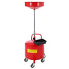 Garvee 30L Mobile Oil Collector Adjustable Height Oil Drain Pan With Wheels 38cm Funnel Tool Box Rustproof Black