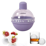 Garvee Silikon-Eiswürfelform Rund 6,3 cm - Whisky & Cocktail Kugeln - BPA-Frei, Langlebig, Einfach Zu Reinigen - Für Bar & Zuhause - Lila