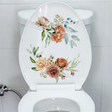 Garvee Badezimmer-Toilettenaufkleber Mit Blumenmuster Selbstklebend Wasserdicht 20x30 cm Dekorativ