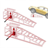Garvee 2er-Set Hydraulische Niedrigprofil-Auffahrrampen für Werkstatt & Garage 4990kg, Rosa