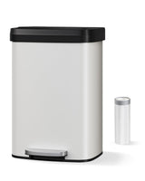 Garvee 13 Gal / 50 L Metall-Mülleimer Mit Deckel, Rostfrei, Soft-Close, Weiß, Für Kücheninsel - weiß