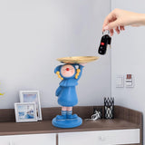 Garvee Dekorative Resinschale mit Edelstahltablett, Multifunktional, Robust, Modernes Design, 25 × 11,5 cm, für Küche & Büro, Blau, mit Ablage, mit LED - Blau