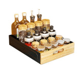 Garvee Teleskopschublade Ausziehbare Schublade Küche 40.5x30x8 cm Schwarz, Küchenschrank Organizer, Kein Bohren Erforderlich - Schwarz