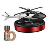 GARVEE Auto Lufterfrischer in Hubschrauber-Design, Solarbetriebener Duftdiffusor mit Aromatherapie für den Fahrzeuginnenraum, Rot - Rot