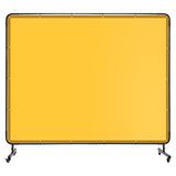 Garvee Schweißschutzwand 2.4 x 2 m, PVC Flammhemmend, Stahlrahmen, Rollen Feststellbar, Transparent, Gelb - Gelb