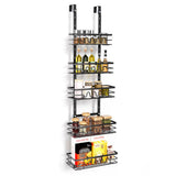Garvee Over The Door Pantry Organizer Metall Gewürzregal 5-Lagig Rostfrei Vielseitig Sicher Für Küche Und Bad, Mehrfarbig - Schwarz