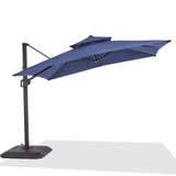 Garvee Ampelschirm 305 cm, 360° drehbarer Gartenschirm mit UV-Schutz, wasserabweisendem Polyesterbezug und Aluminiumgestell, Sonnenschirm für Terrasse & Garten, Dunkelblau - Dunkelblau