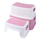 GARVEE Tritthocker für Kinder, 2-Stufiger Kinderhocker aus PP-Kunststoff, Rutschfest und Stabil, Ideal für Waschbecken, Toilette, Badezimmer und Küche, Rosa - Rosa