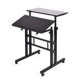Garvee Stehpult Höhenverstellbar Schreibtisch 60x60x70-110CM Mobiler Computertisch Mit 4 Rollen Für Zuhause Büro, Neigbar, Weiß - Wie gezeigt