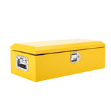 Garvee Werkzeugkiste 51 cm Stahl, Deichselbox Mit Riffelblech, Griffen & Schloss, Gelb - Gelb
