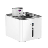 Garvee 4.2L Kabelloser Automatischer Katzen Trinkbrunnen Mit Edelstahl Tablett, 2 Wasserauslassmodi, Ultra Leise 25db, Für Katzen, 21x18x19cm, Silber - Weiß
