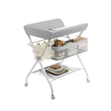 Garvee Baby Wickelkombi Klappbare Wickelkommode Mobil Wickeltisch Für Neugeborene Und Kleinkinder 60x80x103cm Weiß - 
