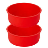 Garvee 2 Stück Silikon Kuchenform 6 Zoll Rund Rot | Antihaft & Schnelllöslich | Wiederverwendbar Für Partys & Backen
