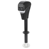 Garvee 1588 kg Elektrischer Anhänger-Stützfuß 12V mit LED Licht für Wohnwagen und Pferdeanhänger 45,7 cm Carbonstahl Wasserdicht - Schwarz