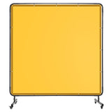 Garvee Schweißschutzwand 1.8 x 2 m, PVC Flammhemmend, Stahlrahmen, Rollen Feststellbar, Transparent, Gelb - Gelb