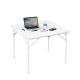 Garvee 34" Klappbarer Quadratischer Tisch - Tragbar, Multifunktional - Kunststoffplatte, Metallrahmen - Für Camping, Picknick, Büro, Party - Weiß