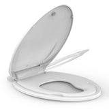 Garvee Toilettensitz Mit Kindersitz 2-In-1 Für Elongated Toiletten Familienbad, Polypropylen, Weiß, Soft Close, Magnetverschluss - weiß
