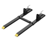 Garvee 109 cm Klemmgabeln, aufklemmbarer Gabelzinken-Satz mit verstellbarer Stützstange, bis 907 kg belastbar, für Traktor, Frontlader & Laderschaufel - Gelb