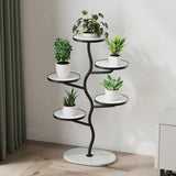 Garvee 5-Stufiges Pflanzenregal Metall Blumentopfständer Für Innen & Außen Balkon Wohnzimmer Schlafzimmer Platzsparend Asymmetrisches Design - Wie gezeigt