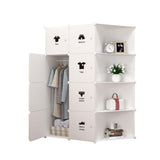 Garvee Tragbarer Kleiderschrank mit 8 Fächern, Türen und Kleiderstange für Schlafzimmer, 75x47x111cm, schwarzer Kunststoff-Aufbewahrungsschrank - 
