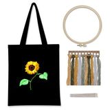 Garvee Stickstarterset Tote Bag Mit Blumenmuster DIY-Kunsthandwerk Für Anfänger Baumwolle Komplettset Geschenkidee - Wie gezeigt