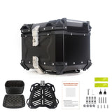 Garvee Motorrad Topcase 45L Aus Wasserdichter Aluminiumlegierung, Robust, Abschließbar Für Touring & Stadtfahrten, Schwarz - schwarz