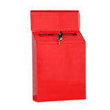 Garvee Metall Briefkasten Mit Schlüssel Wandmontage Sicheres Schloss Retro Design Rot Für Büro & Garten - Rot