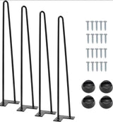 Garvee Hairpin Möbelfüße 4 Stück Industrietauglich Metall Tischbeine H48 cm Schwarz Für Schreibtisch Esstisch Couchtisch - Schwarz