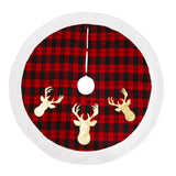 Garvee 48 Zoll Weihnachtsbaumdecke Rot-Schwarz Buffalo Karo Reh-Design Faux-Fell Für Zuhause & Party - rot