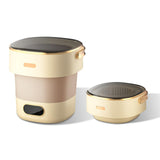 Garvee 13-Liter-Mini-Waschmaschine faltbar, tragbare Camping-Waschmaschine mit 3 Waschprogrammen und Schleuderfunktion, kompakt für Wohnung, Wohnheim, Wohnmobil & Reisen, Beige - Beige