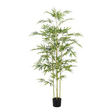 Garvee Künstlicher Bambusbaum 4ft Mit Realistischem Stamm Und Seidenblättern, Robuster Zementtopf Für Innen- Und Außenbereiche, Pflegeleicht, Grün - 