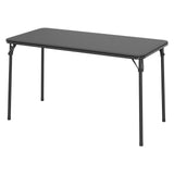 Garvee Klapptisch 120 cm, PU Leder, Metallbeine, Faltbar, Für Innen & Außen, Schwarz - Schwarz