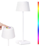 GARVEE Kabellose Dimmbare Tischlampe Mit 8 Farben, Touch-Steuerung, 4000mAh Akku, Wasserdicht Für Garten, Schlafzimmer, Balkon, Hotel, Schwarz/Weiß - Weiß