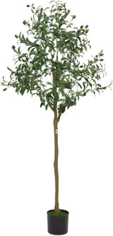 Garvee 5FT Künstlicher Olivenbaum Mit Realistischen Blättern Und Früchten Für Wohnzimmer Schlafzimmer Büro Deko, 150cm, Grün - Wie gezeigt