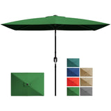 Garvee Sonnenschirm 305 × 198 cm, UV-Schutz, Neigbar, Polyester, 6 Stahlrippen, Für Garten & Pool - Dunkelgrün