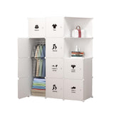 Garvee Kleiderschrank Aus 10 Würfeln Mit Türen & Kleiderstange Für Schlafzimmer 75x47x111cm Kunststoff Schwarz - Schwarz
