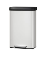 Garvee Metall-Mülltonne 80L Mit Deckel, Rostfrei, Soft-Close, Weiß Für Küche & Büro, Kompakt, Langlebig - Weiß