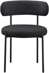 Garvee Esszimmerstühle 2er-Set 2er Set Bouclé Stoff Polsterstuhl ohne Armlehnen für Esszimmer Wohnzimmer Schwarz, mit Rückenlehne, gepolstert - Schwarz