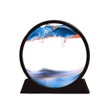 GARVEE 3D Künstlerische Bewegliche Sanduhr Naturlandschaft 7 Zoll Blau Für Wohnzimmer Und Büro - Blau