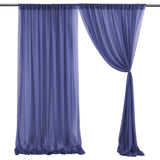 Garvee Chiffon-Hintergrundvorhänge 2er-Set, 150 × 300 cm, Fotohintergrund mit Stangentasche für Hochzeit, Party & Fotobox, Marineblau - Marineblau