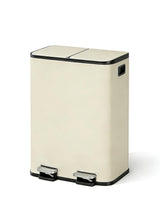 Garvee Mülleimer Küche 2 × 15 L Mülltrennsystem Edelstahl Tretmülleimer Soft-Close Beige, pflegeleicht, rutschfest - Beige