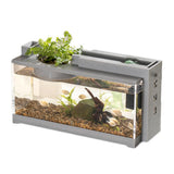 Garvee Mikro Landschafts Aquarium Komplettset Mit Stummgeschaltetem Wasserdurchflussfilter Für Büro Desktop Dekoration 31,5x13x16,5 cm Transparent
