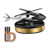 GARVEE Auto Lufterfrischer in Hubschrauber-Design, Solarbetriebener Duftdiffusor mit Aromatherapie für den Fahrzeuginnenraum, Gold - Gold