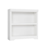 GARVEE Bücherregal mit Türen, 2 Ebenen, 60 cm breit, MDF, verstellbare Ablagen, Weiß – für Büro - Weiß