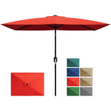 Garvee Sonnenschirm 305 × 198 cm, UV-Schutz, Neigbar, Polyester, 6 Stahlrippen, Für Garten & Pool - Rot